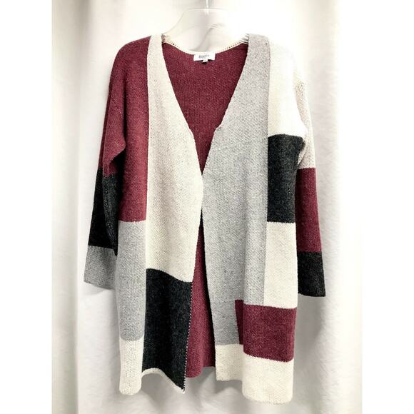 Military Hippie Color Block Open Front Drop Shoulder Cardigan Size M - Picture 1 of 9